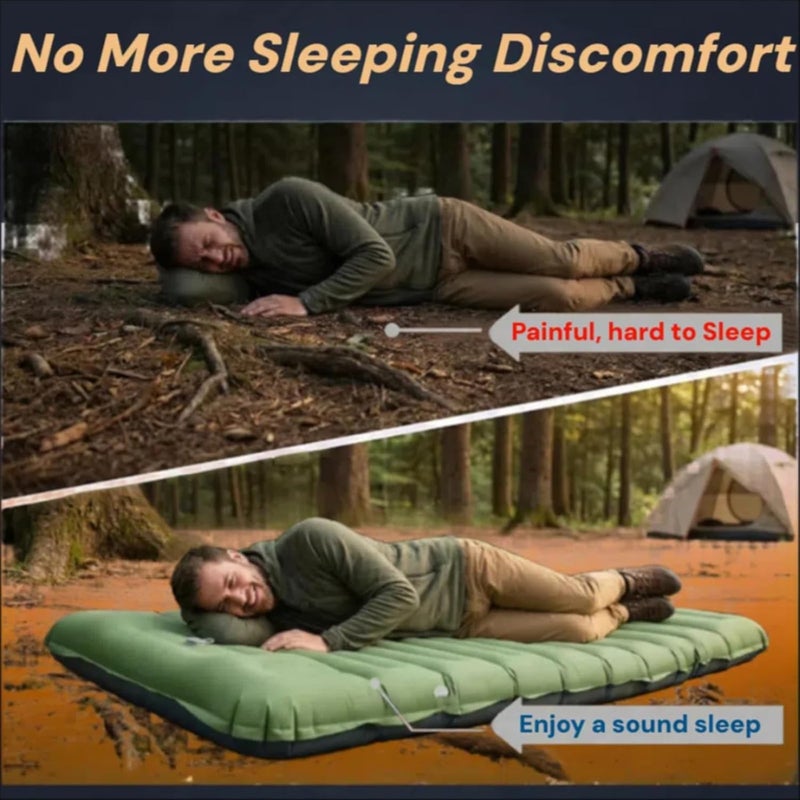 VALEHOWL 4 Inch Thick Camping Sleeping Pad with Internal Straps - R Value 4.0 for 4 Seasons, Durable & 100% Waterproof Outdoor Air Mattress, Lightweight Sleeping Mat for Hiking, Backpacking, Travel - Image 5